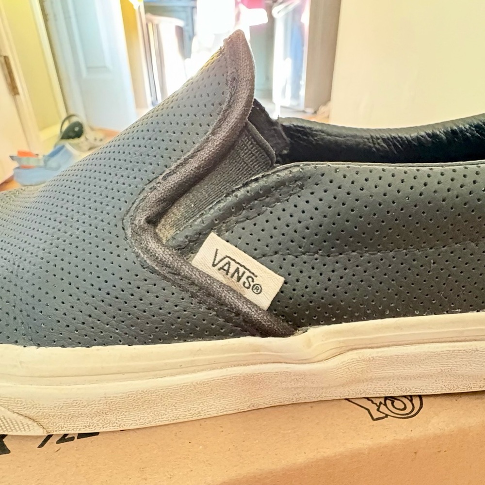Vans Men's Perforated Black Slip-On Sneakers - Picture 7 of 9